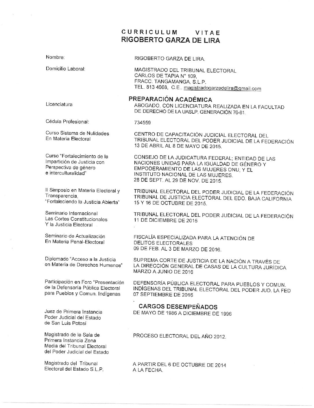 SEMBLANZA MAGISTRADO RIGOBERTO GARZA DE LIRA