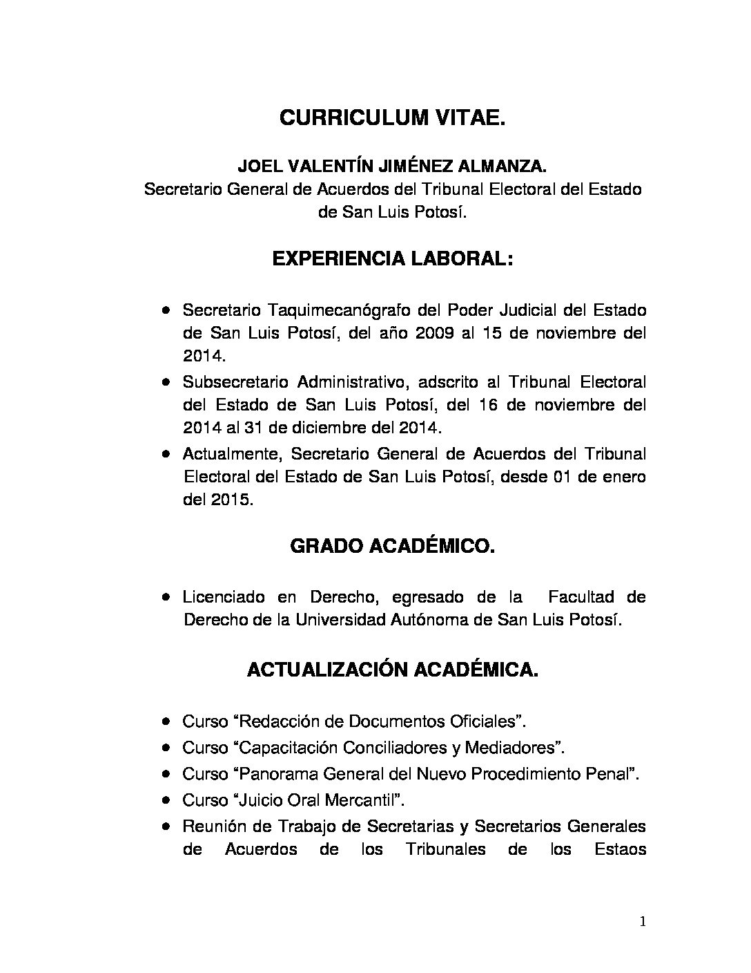 LIC. JOEL VALENTIN JIMENEZ ALMANZA