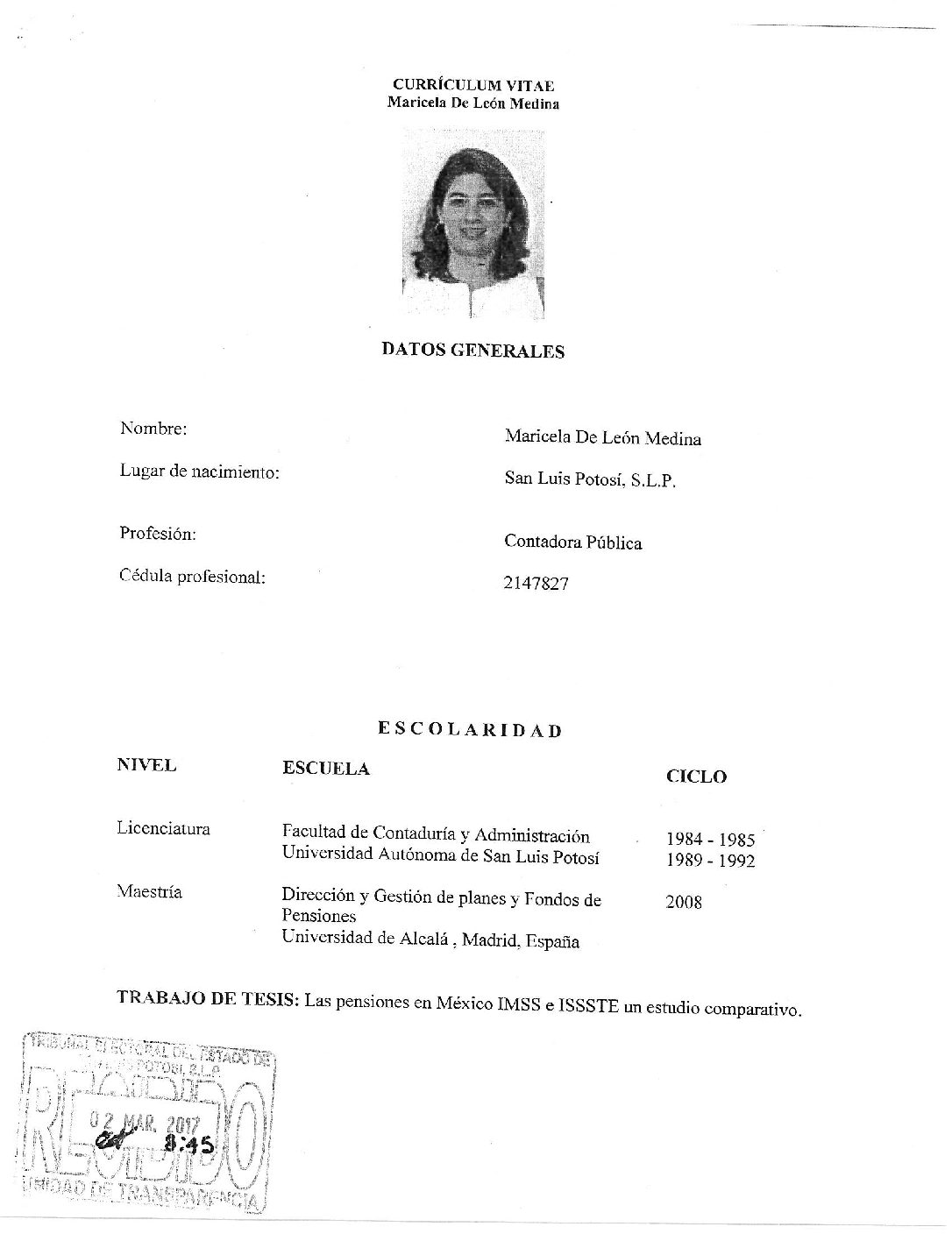 MARICELA DE LEON MEDINA