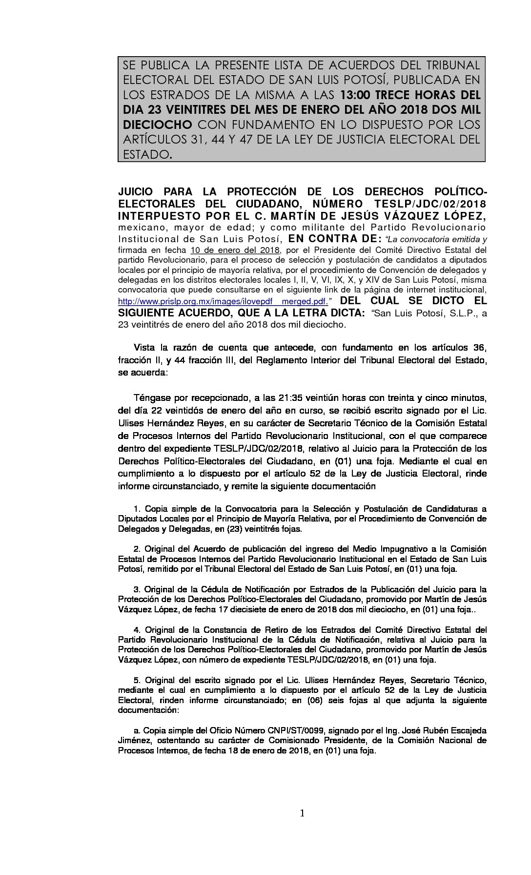 LISTA TESLP-JDC-02-2018 23-ENERO-2018 13-00 hrs