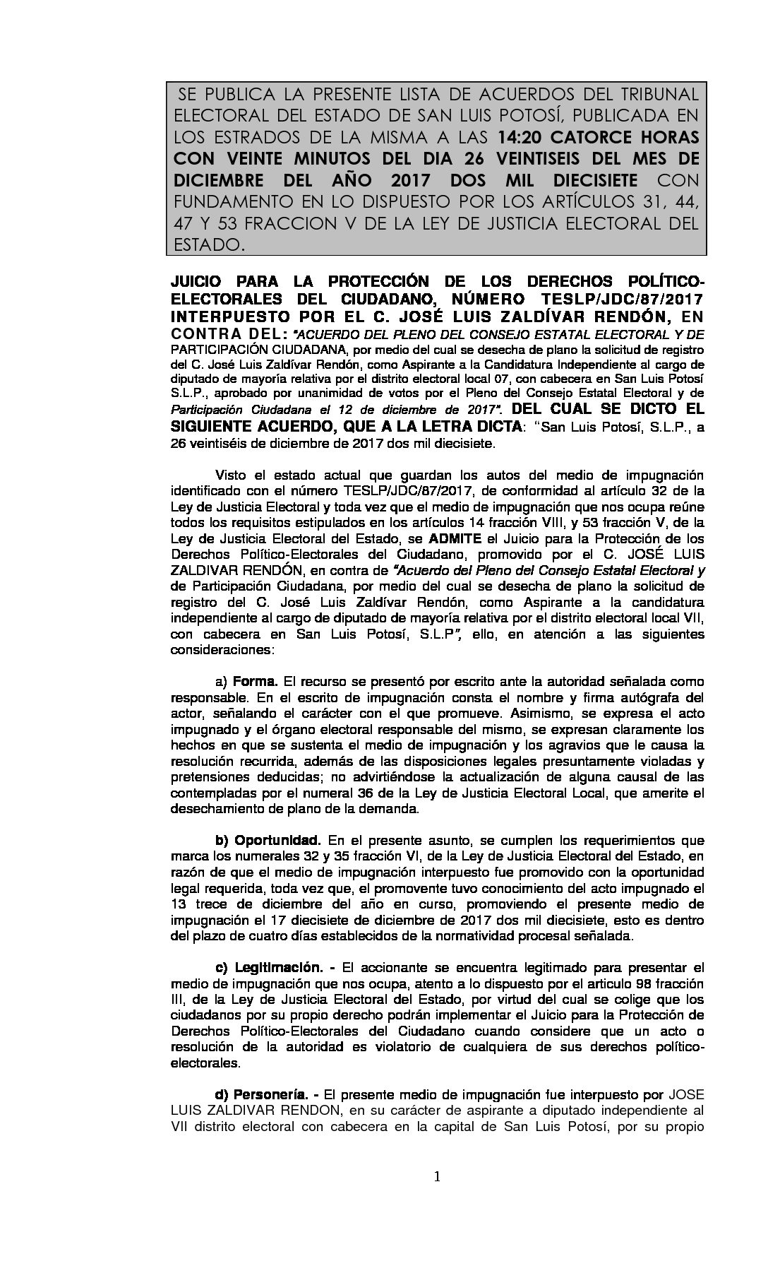 LISTA TESLP-JDC-87-2017 26-DICEMBRE-2017 14-20 hrs