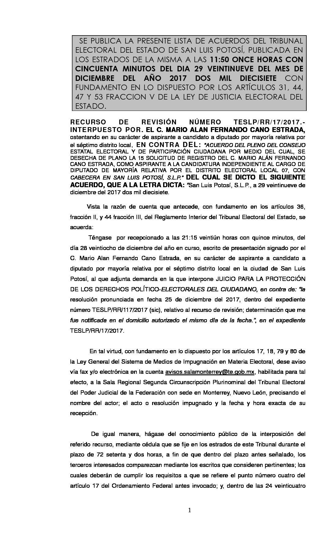 LISTA TESLP-RR-17-2017 29-DICIEMBRE-2017 11-50 hrs