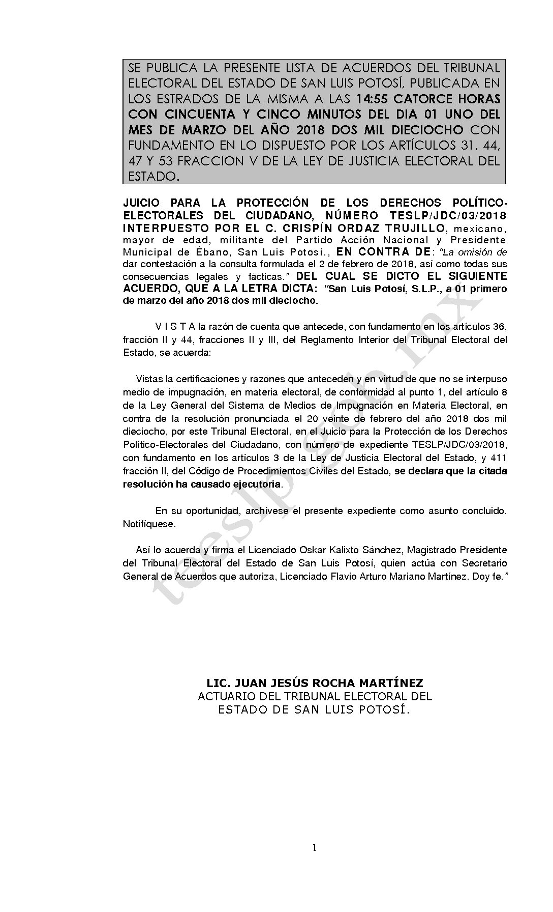 LISTA TESLP-JDC-03-2018 01-MARZO-2018 14-55 hrs