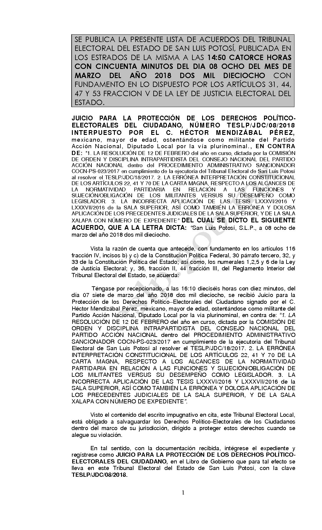 LISTA TESLP-JDC-08-2018 08-MARZO-2018 14-50 hrs