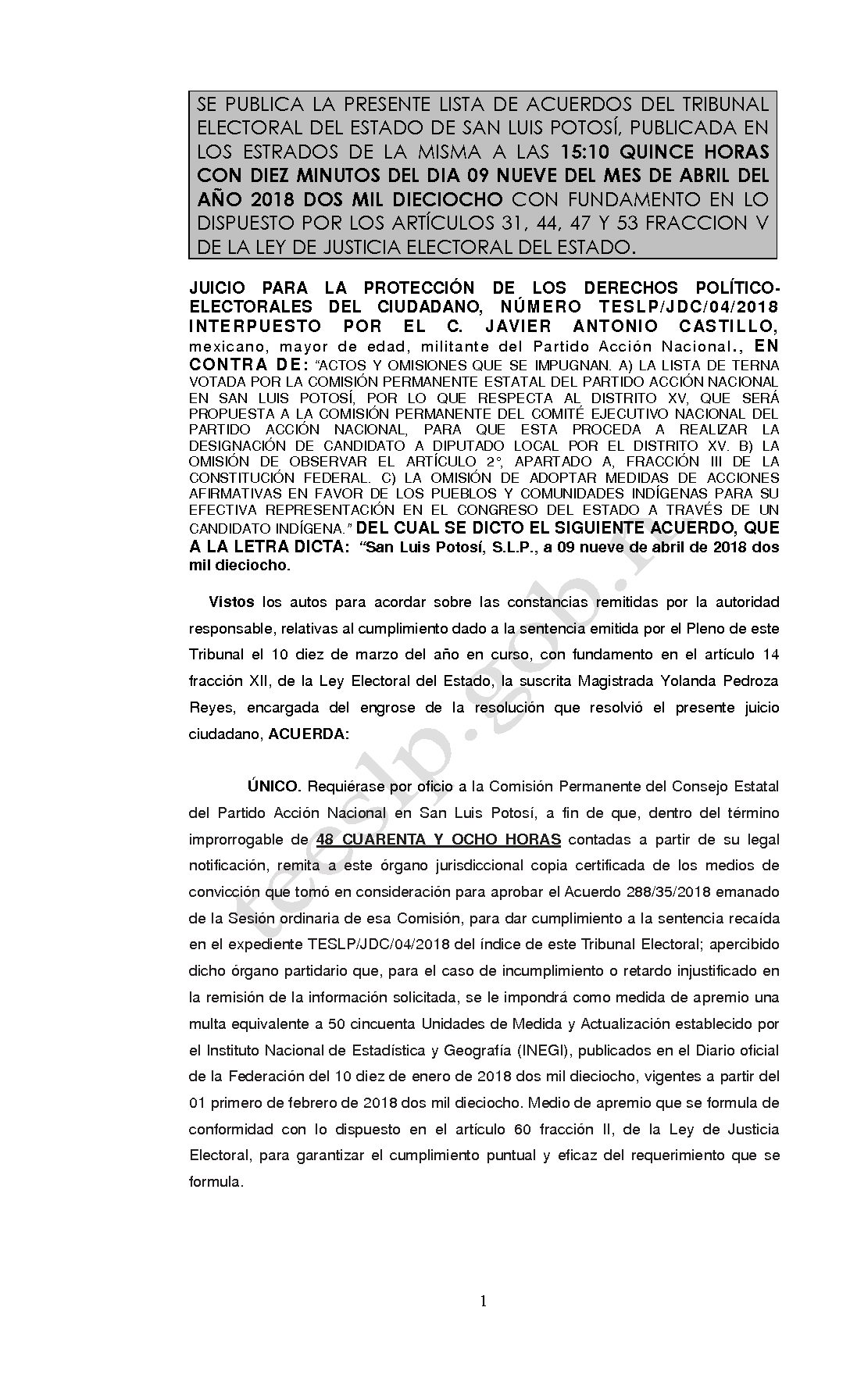 LISTA TESLP-JDC-04-2018 09-ABRIL-2018 15-10 hrs