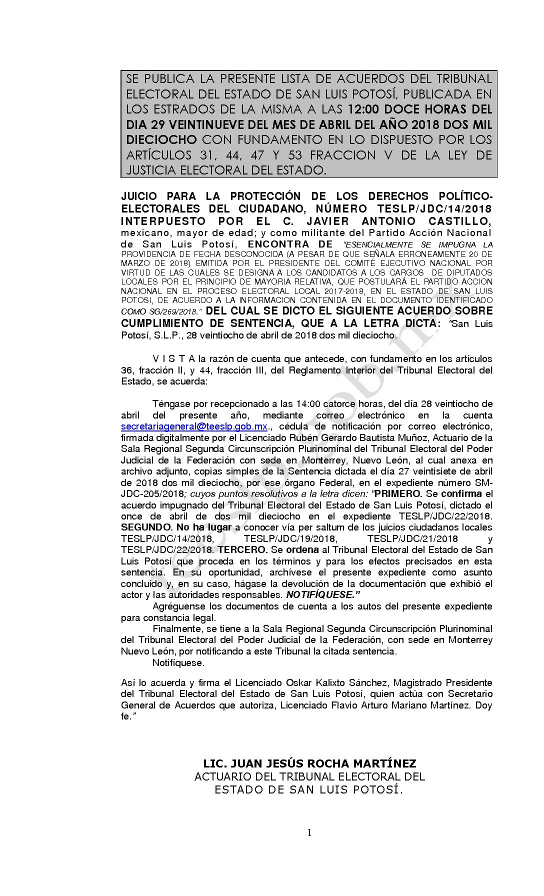 LISTA TESLP-JDC-14-2018 29-ABRIL-2018 12-00 hrs