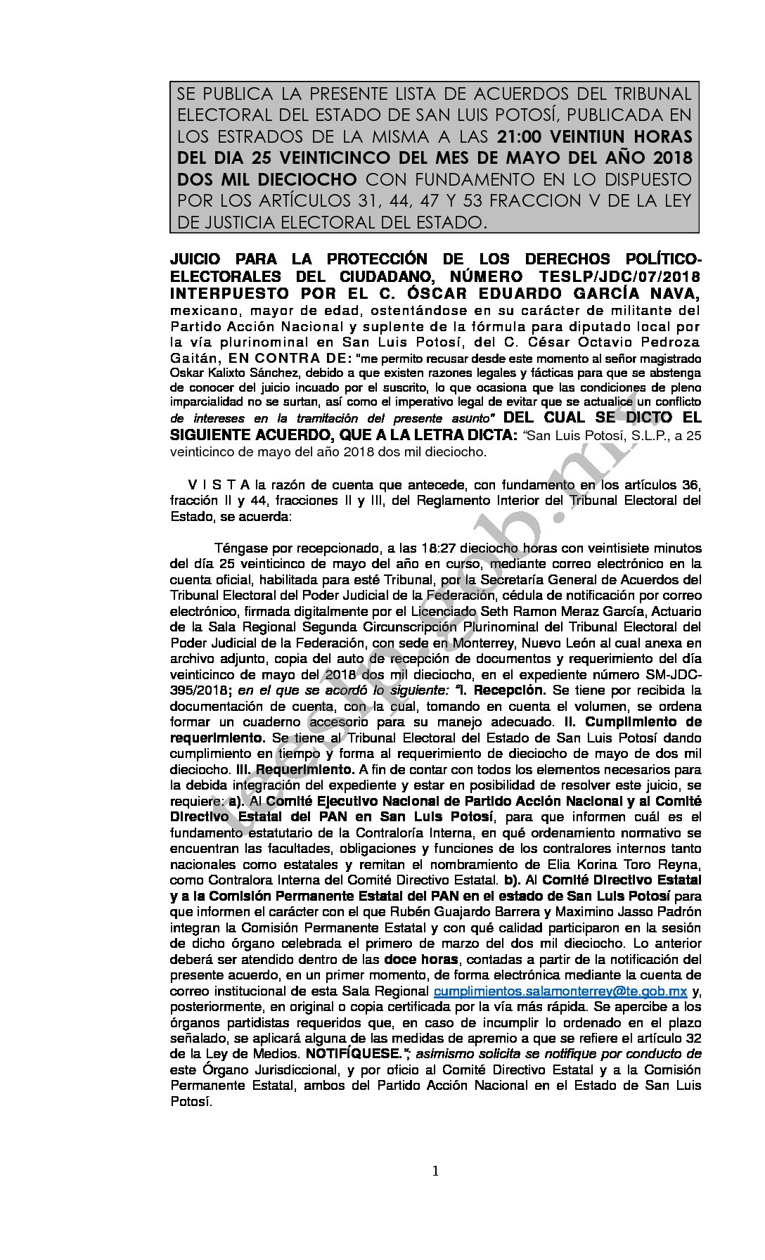 LISTA TESLP-JDC-07-2018 25-MAYO-2018 21-00 hrs