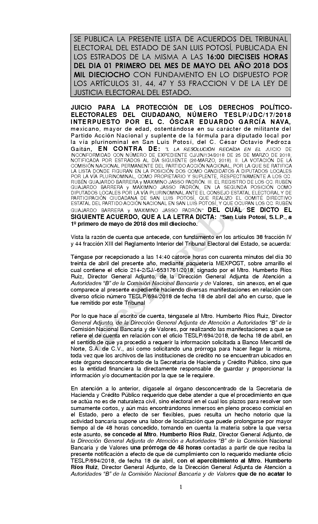 LISTA TESLP-JDC-17-2018 01-MAYO-2018 16-00 hrs