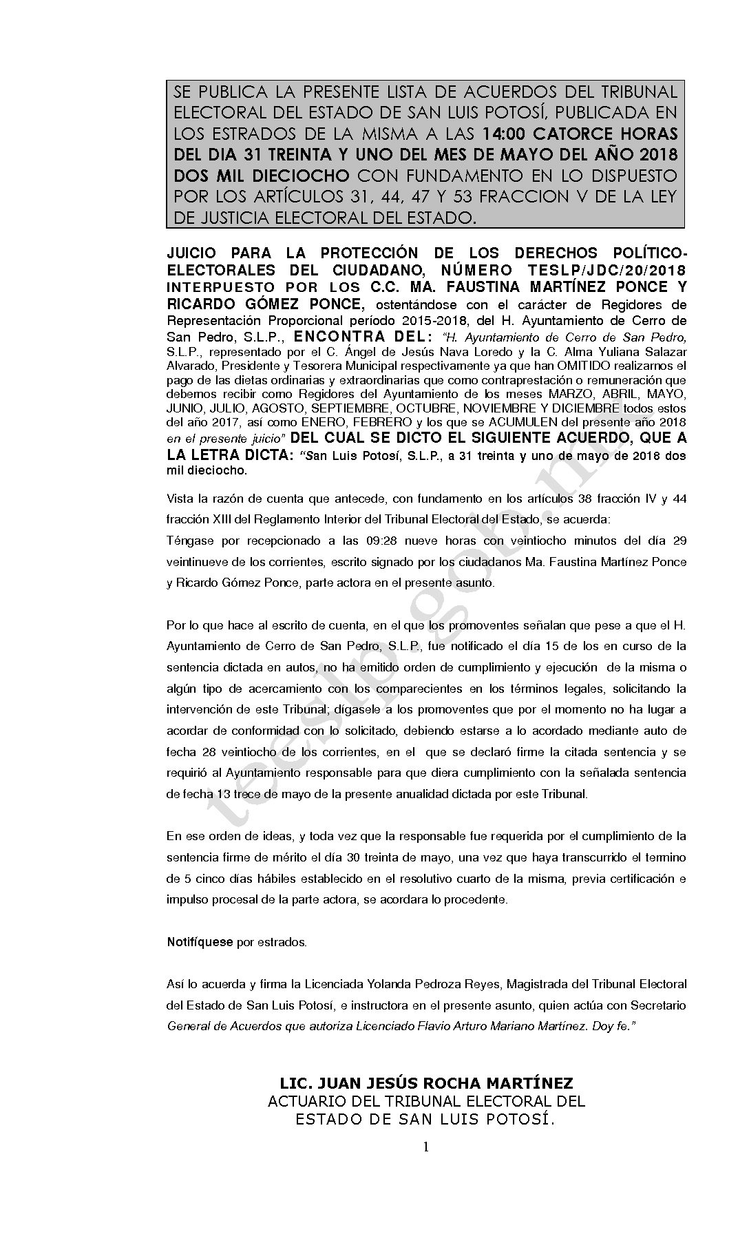 LISTA TESLP-JDC-20-2018 31-MAYO-2018 14-00 hrs