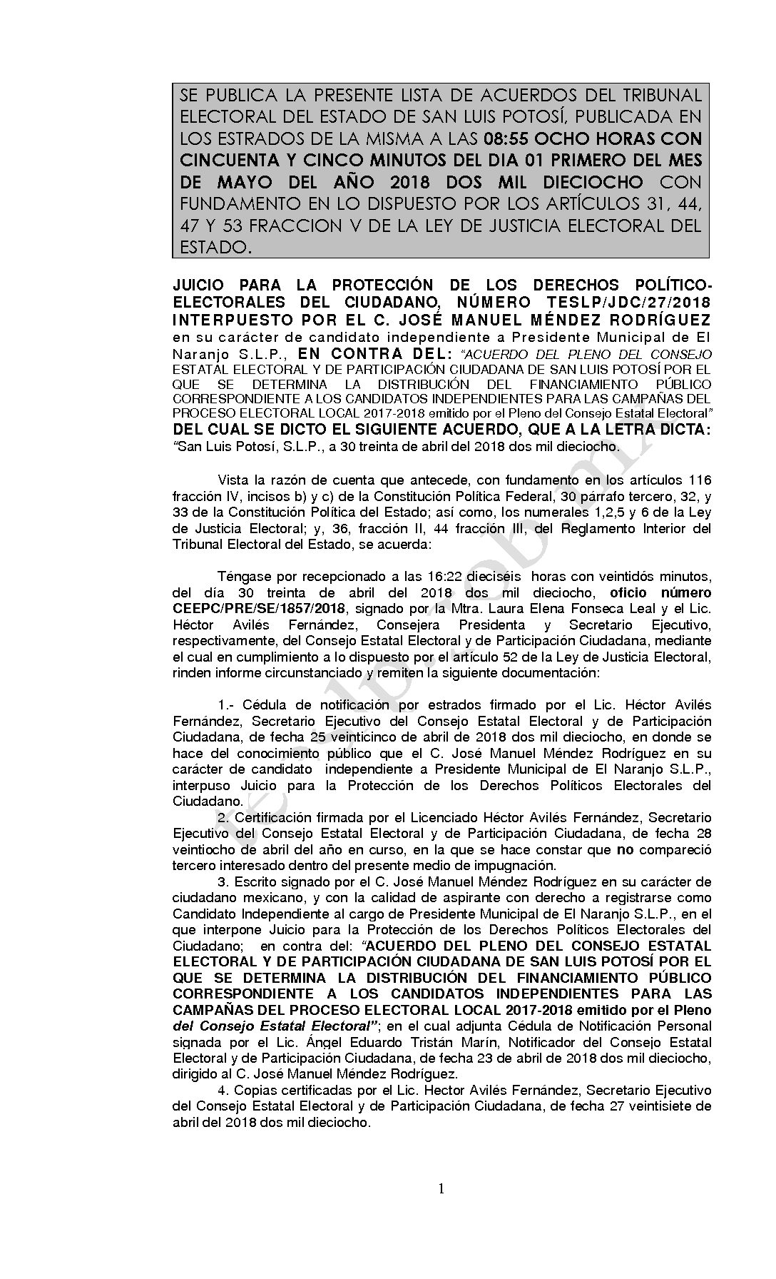 LISTA TESLP-JDC-27-2018 01-MAYO-2018 08-55 hrs