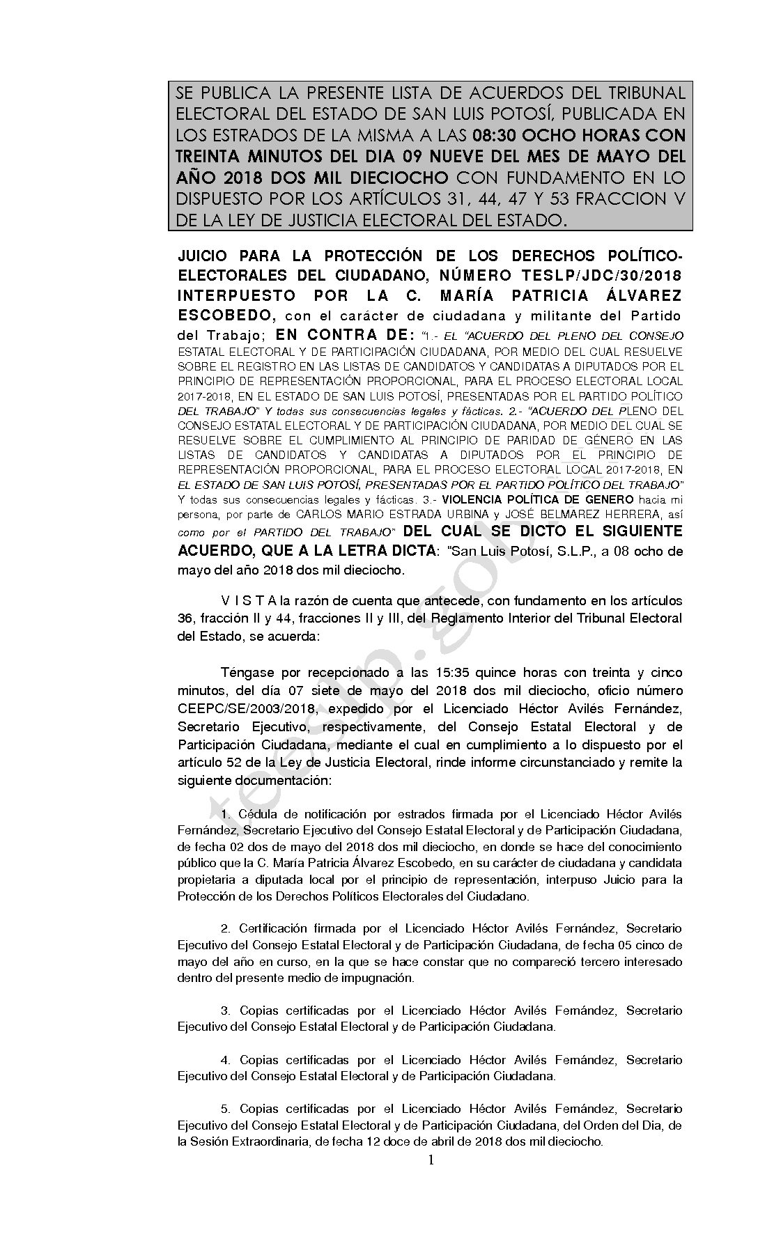LISTA TESLP-JDC-30-2018 09-MAYO-2018 08-30 hrs