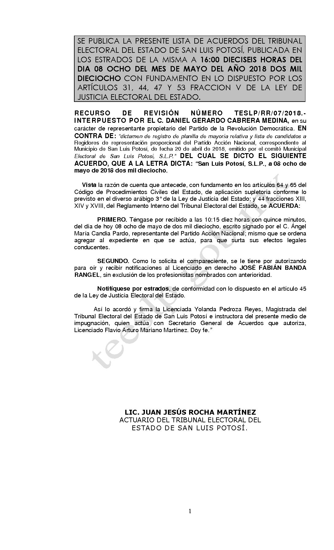 LISTA TESLP-RR-07-2018 08-MAYO-2018 16-00 hrs