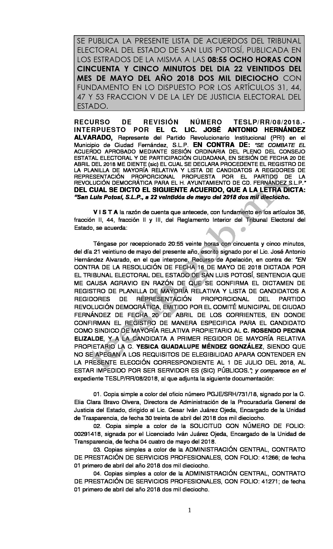 LISTA TESLP-RR-08-2018 22-MAYO-2018 08-55 hrs