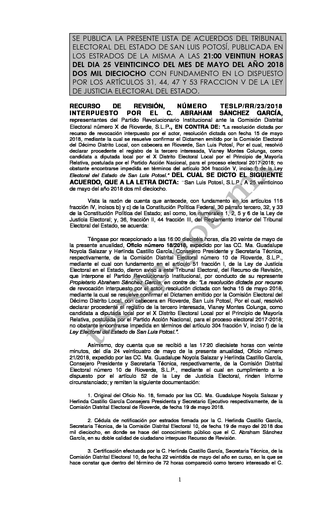 LISTA TESLP-RR-23-2018 25-MAYO-2018 21-00 hrs
