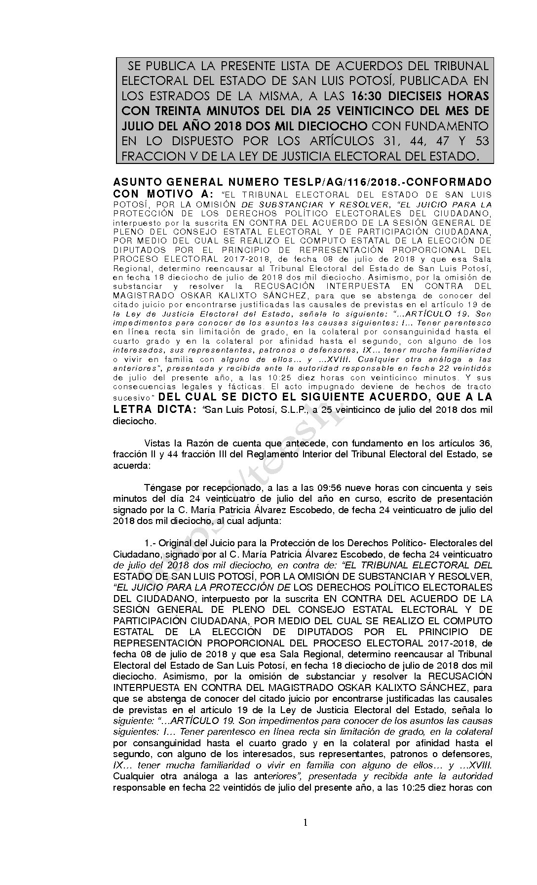 LISTA TESLP-AG-116-2018 25-JULIO-2018 16-30 hrs