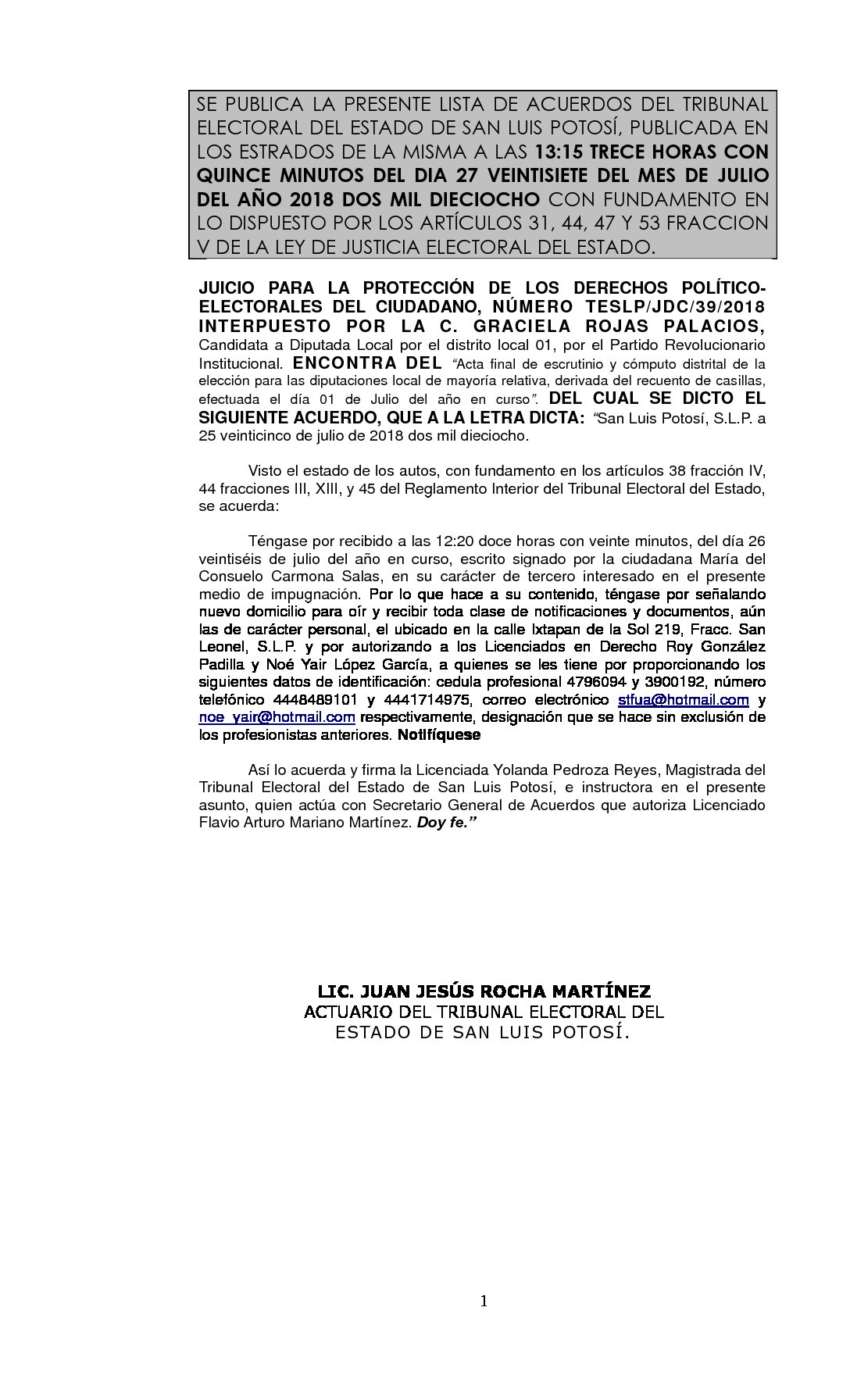 LISTA TESLP-JDC-39-2018 27-JULIO-2018 13-15 hrs