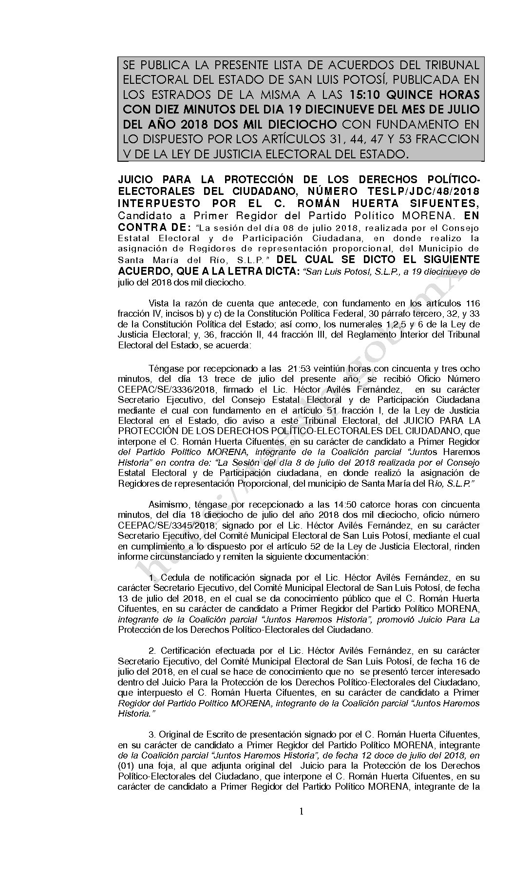 LISTA TESLP-JDC-48-2018 19-JULIO-2018 15-10 hrs