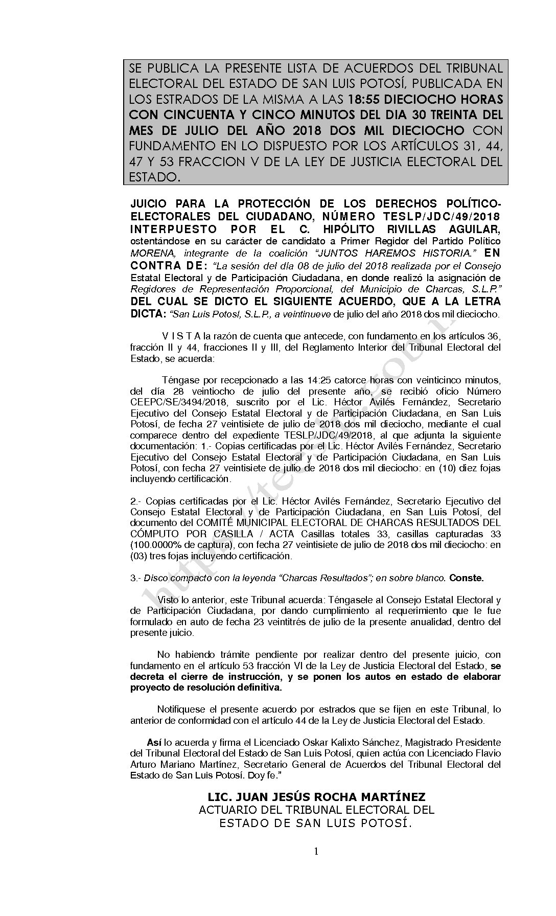 LISTA TESLP-JDC-49-2018 30-JULIO-2018 18-55 hrs