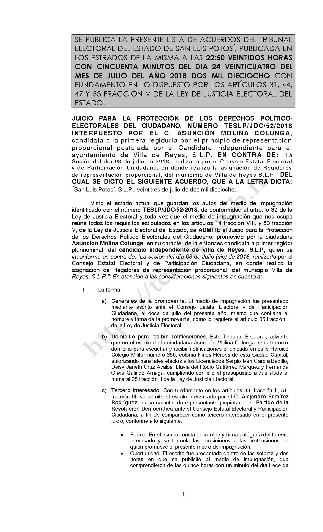 LISTA TESLP-JDC-52-2018 24-JULIO-2018 22-50 hrs
