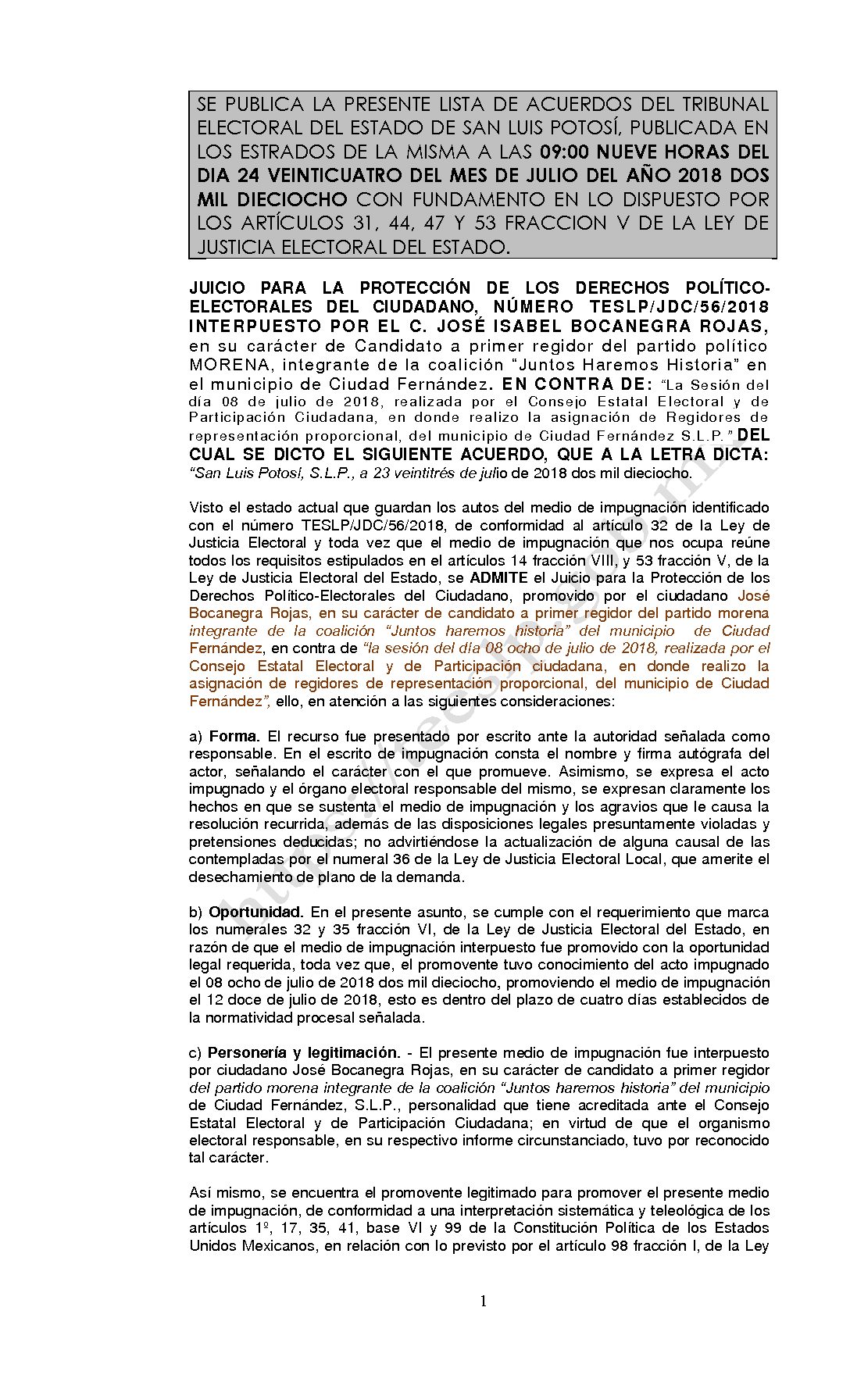 LISTA TESLP-JDC-56-2018 24-JULIO-2018 09-00 hrs