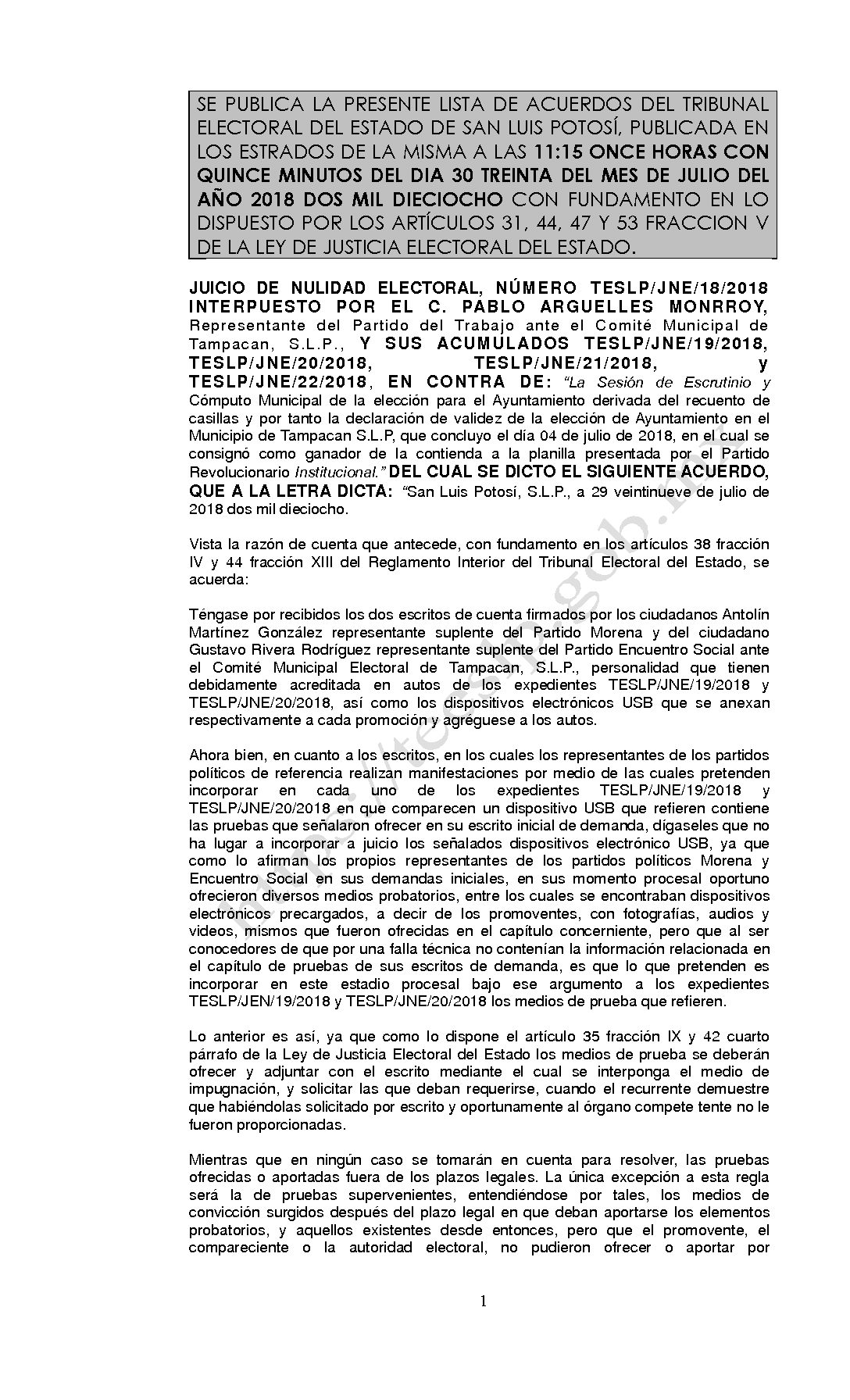 LISTA TESLP-JNE-18 Y SUS ACUMULADOS -2018 30-JULIO-2018 11-15 hrs