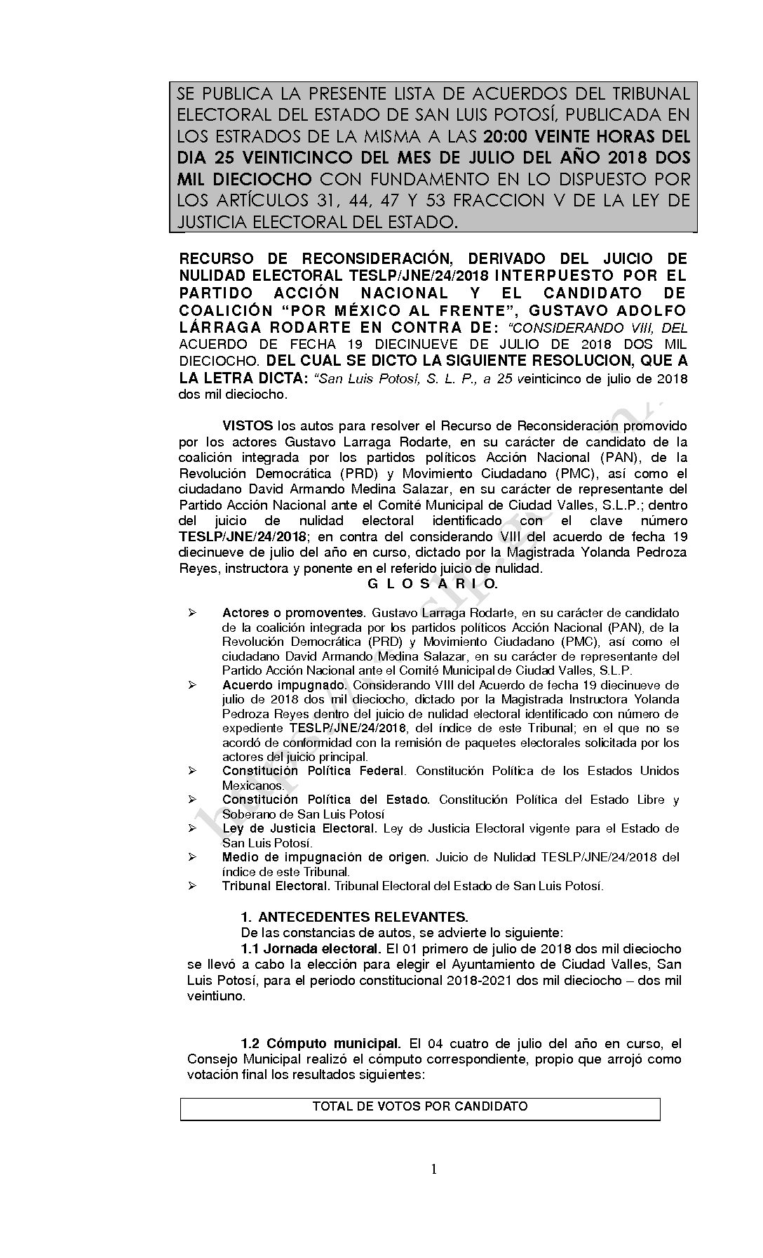 LISTA TESLP-JNE-24-2018 25-JULIO-2018 20-00 hrs