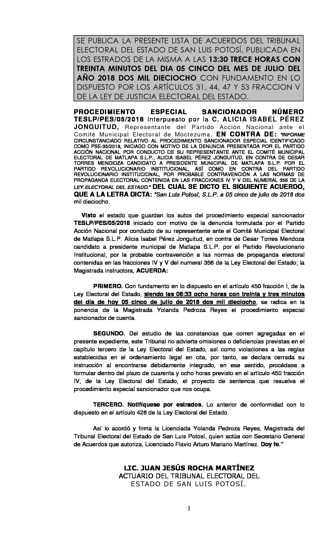 LISTA TESLP-PES-05-2018 05-JULIO-2018 13-30 hrs