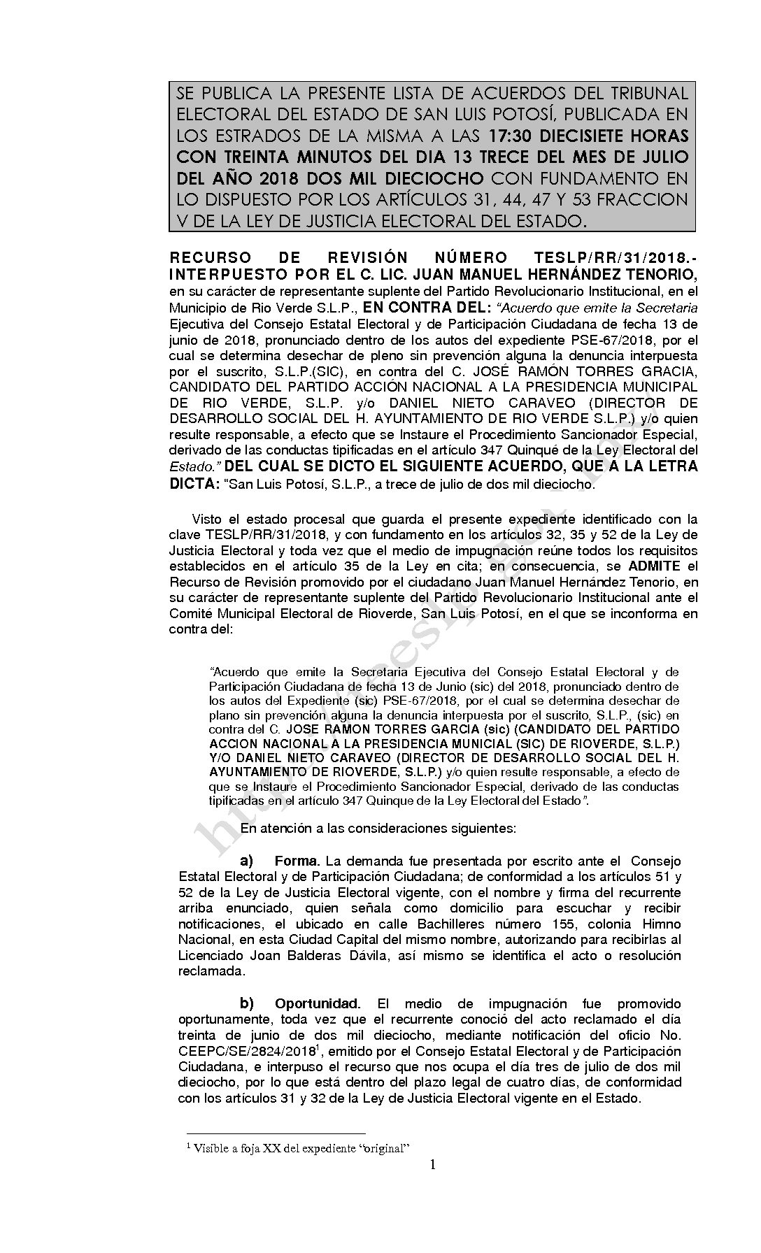 LISTA TESLP-RR-31-2018 13-JULIO-2018 17-30 hrs