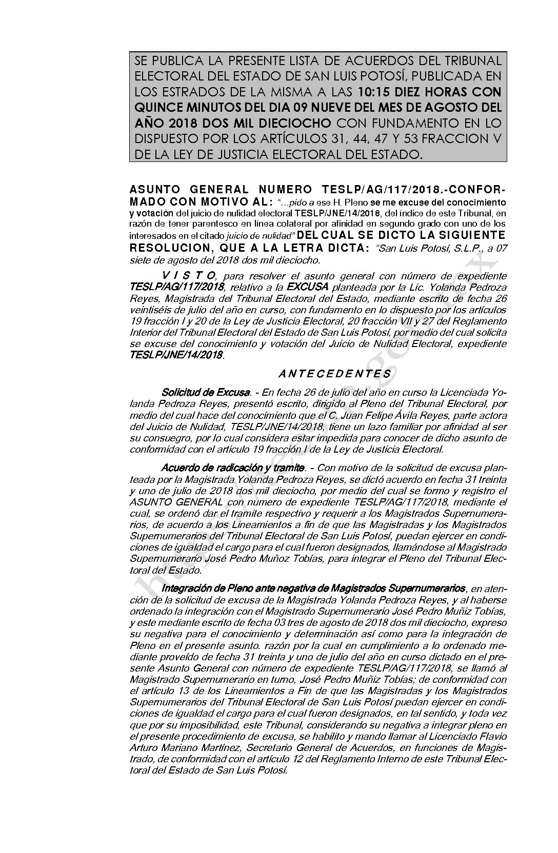 LISTA RESOLUCION TESLP-AG-117-2018 09-AGOSTO-2018 10-15 hrs