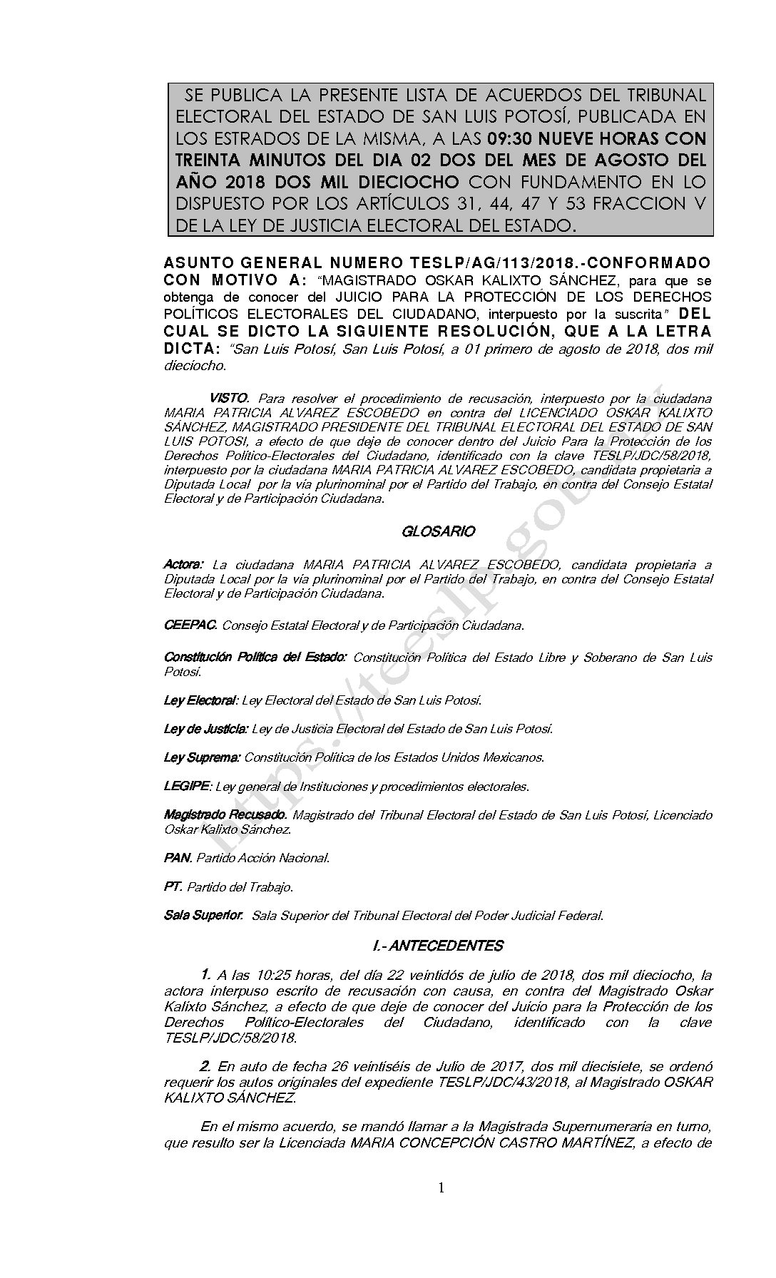 LISTA TESLP-AG-113-2018 02-AGOSTO-2018 09-30 hrs
