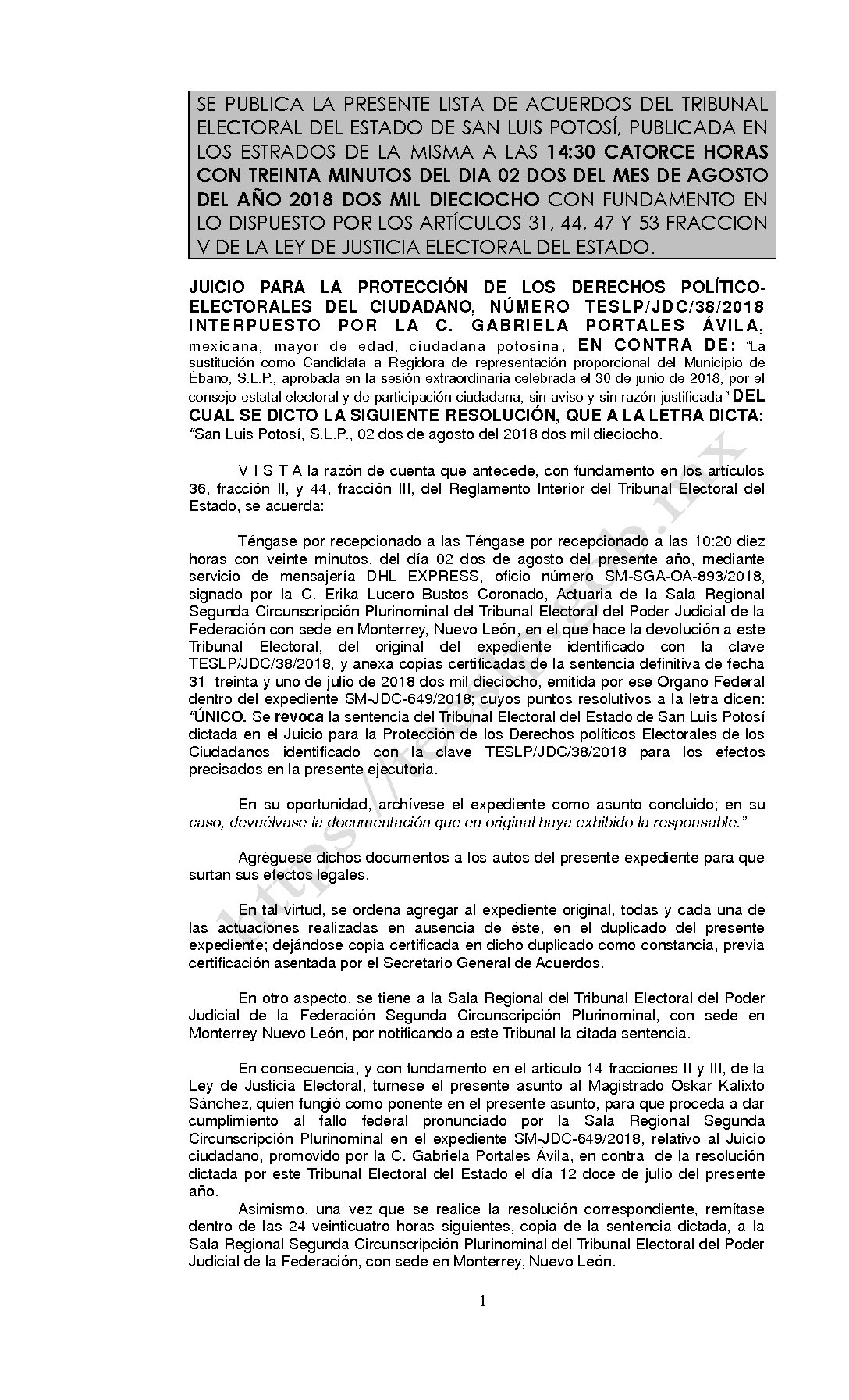 LISTA TESLP-JDC-38-2018 02-AGOSTO-2018 14-30 hrs