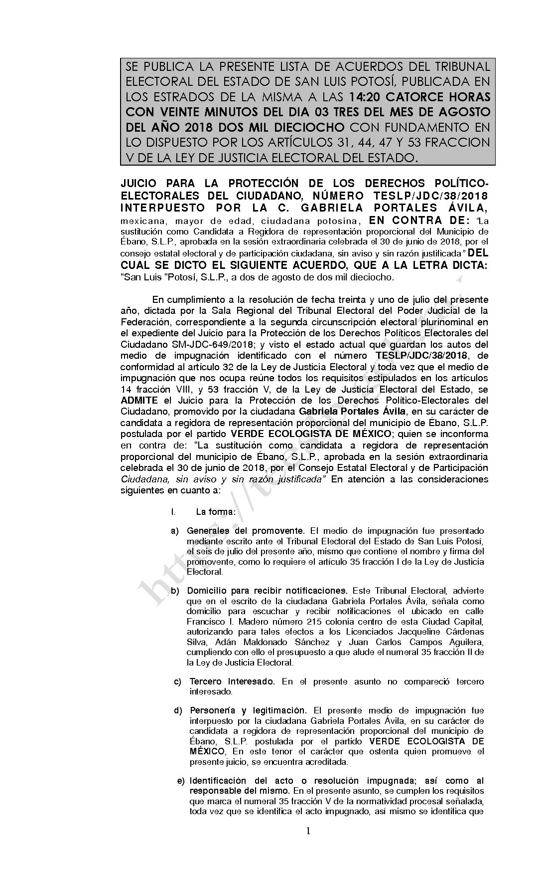 LISTA TESLP-JDC-38-2018 03-AGOSTO-2018 14-20 hrs