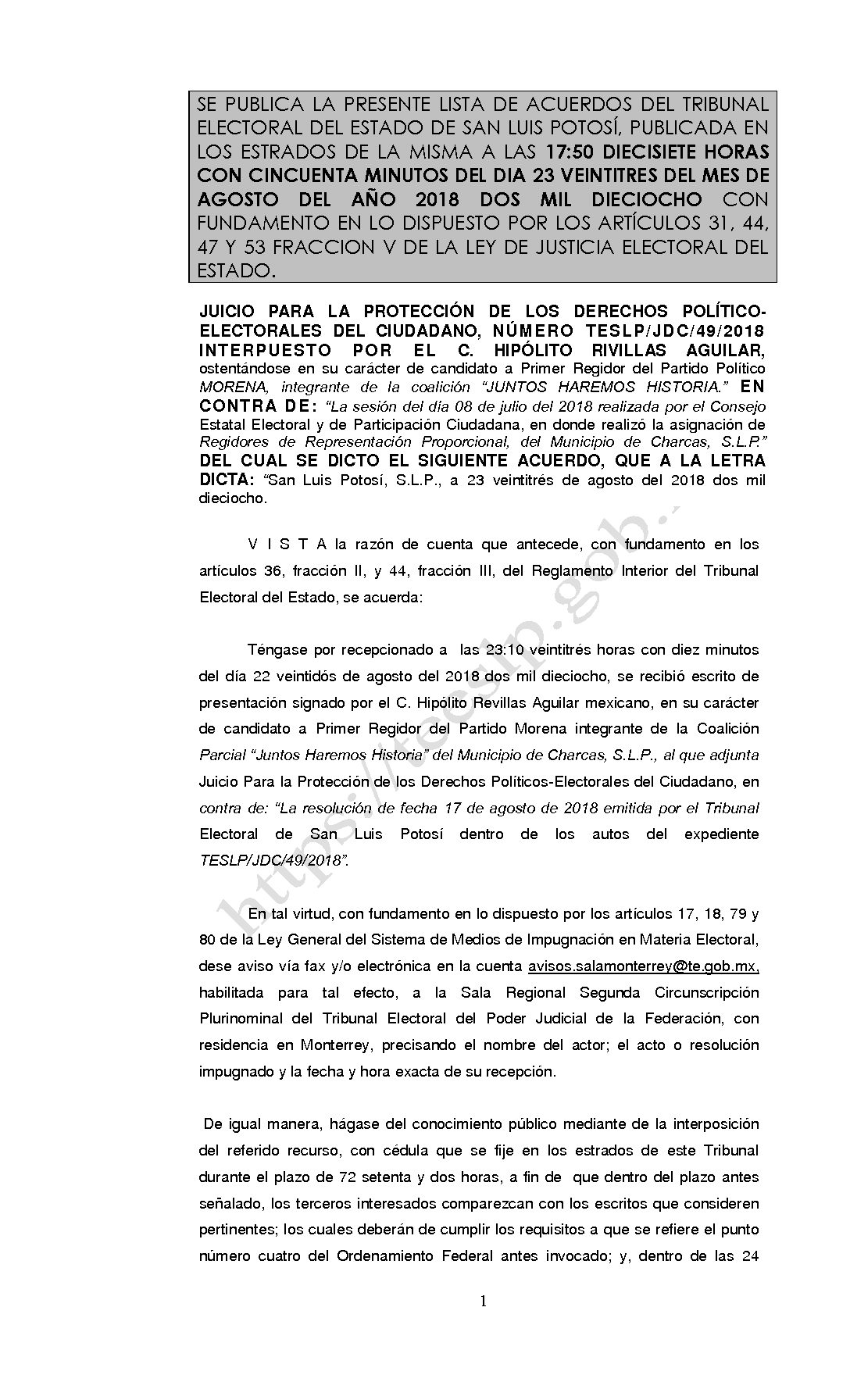 LISTA TESLP-JDC-49-2018 23-AGOSTO-2018 17-50 hrs