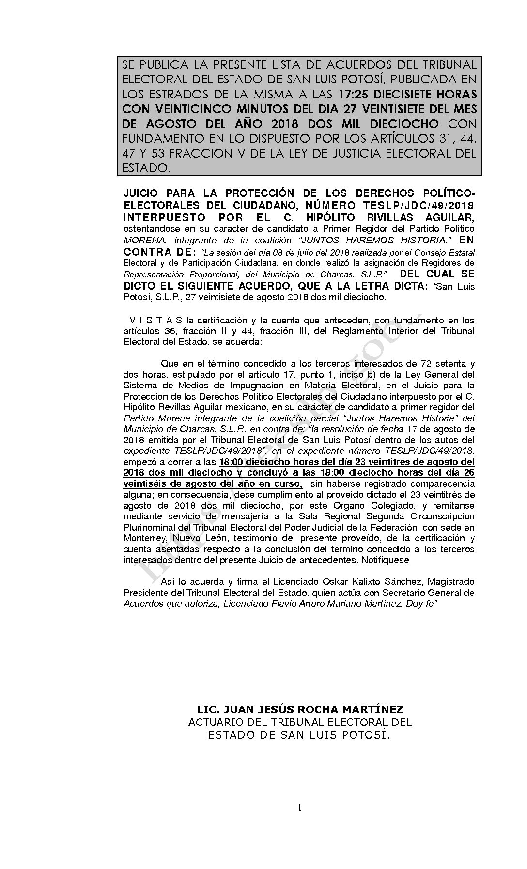 LISTA TESLP-JDC-49-2018 27-AGOSTO-2018 17-25 hrs