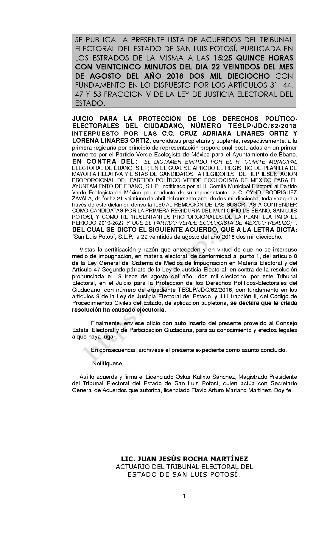 LISTA TESLP-JDC-62-2018 22-AGOSTO-2018 15-25 hrs