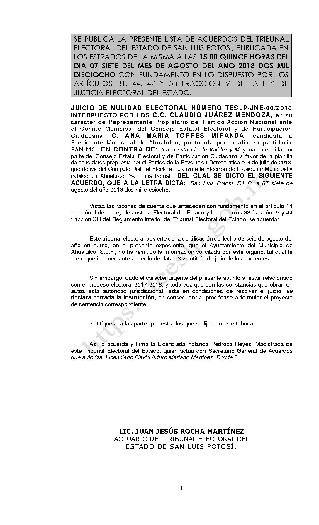 LISTA TESLP-JNE-06-2018 07-AGOSTO-2018 15-00 hrs