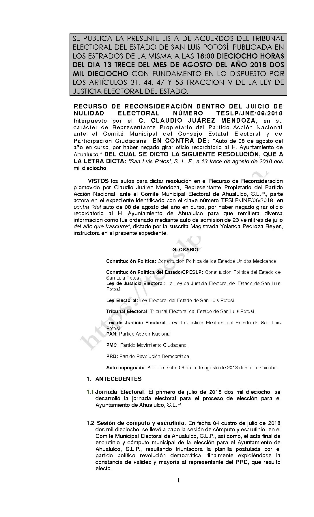 LISTA TESLP-JNE-06-2018 13-AGOSTO-2018 18-00 hrs