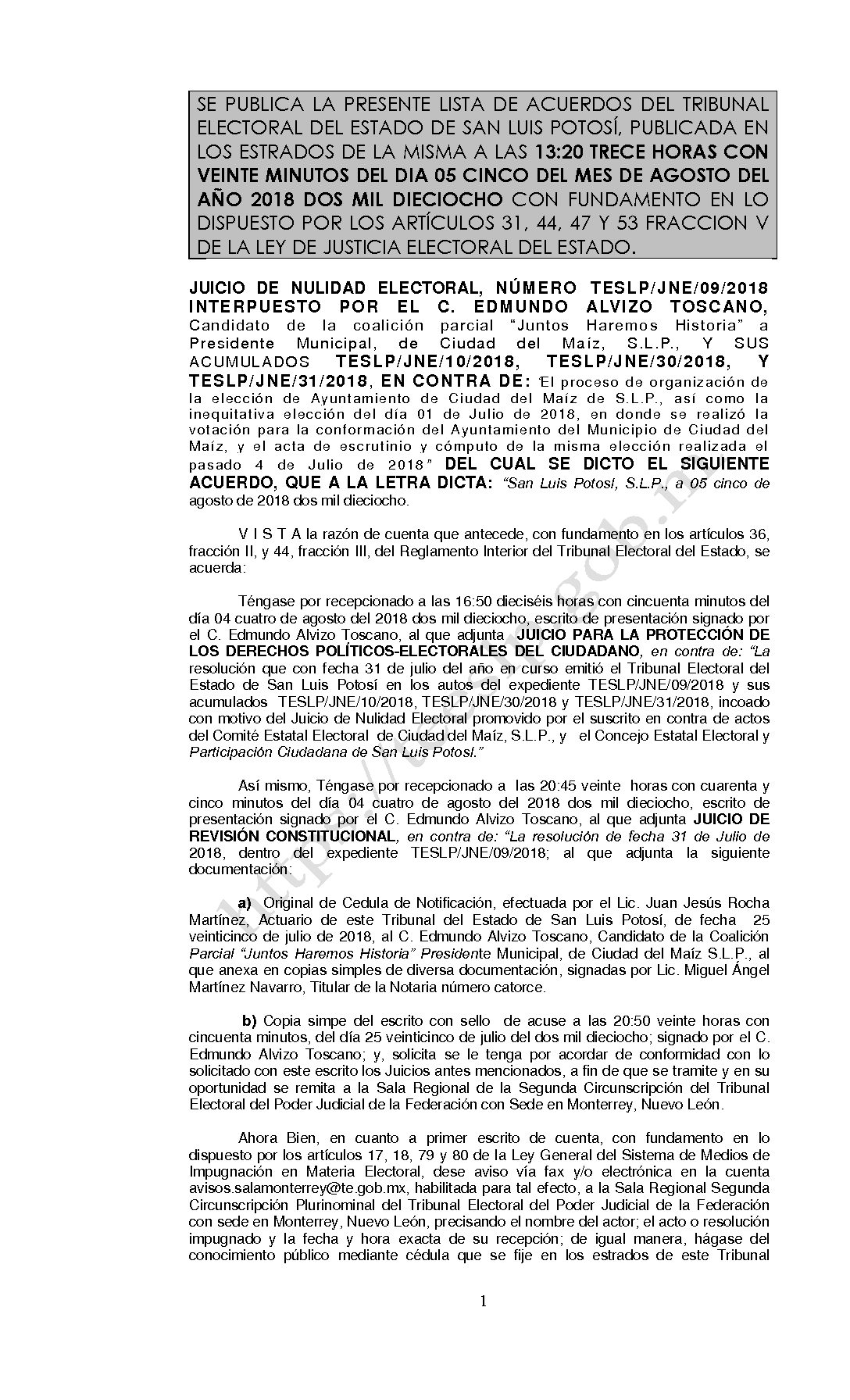 LISTA TESLP-JNE-09 y SUS ACUMULADOS -2018 05-AGOSTO-2018 13-20 hrs