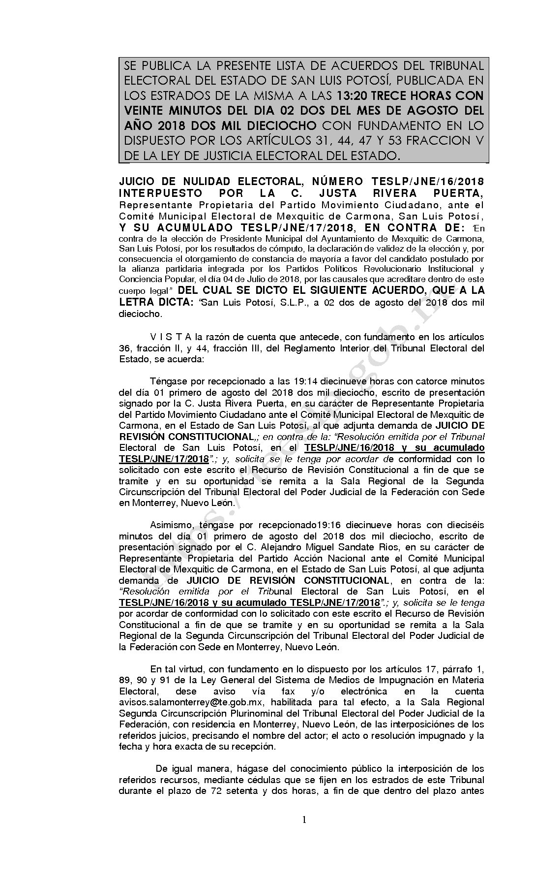 LISTA TESLP-JNE-16 Y SU ACUMULADO 17-2018 02-AGOSTO-2018 13-20 hrs