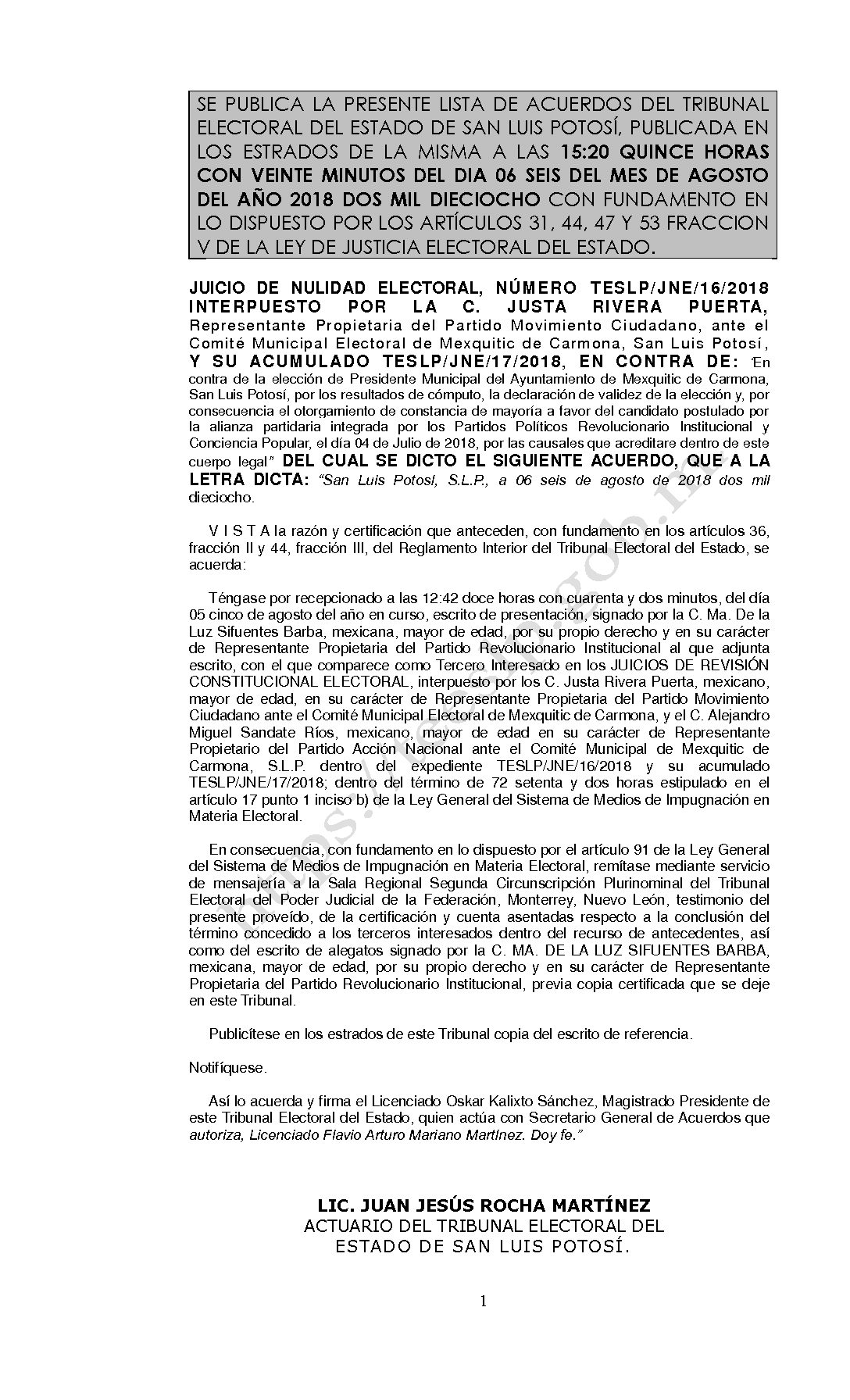 LISTA TESLP-JNE-16 Y SU ACUMULADO 17-2018 06-AGOSTO-2018 15-20 hrs