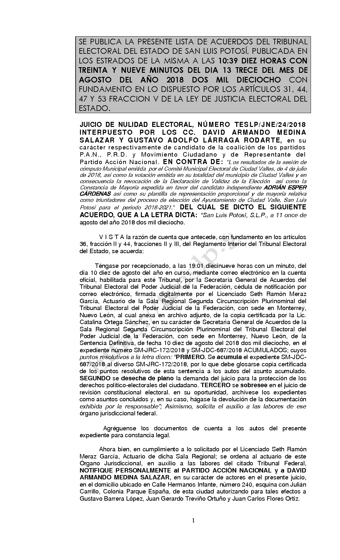LISTA TESLP-JNE-24-2018 13-AGOSTO-2018 10-39 hrs