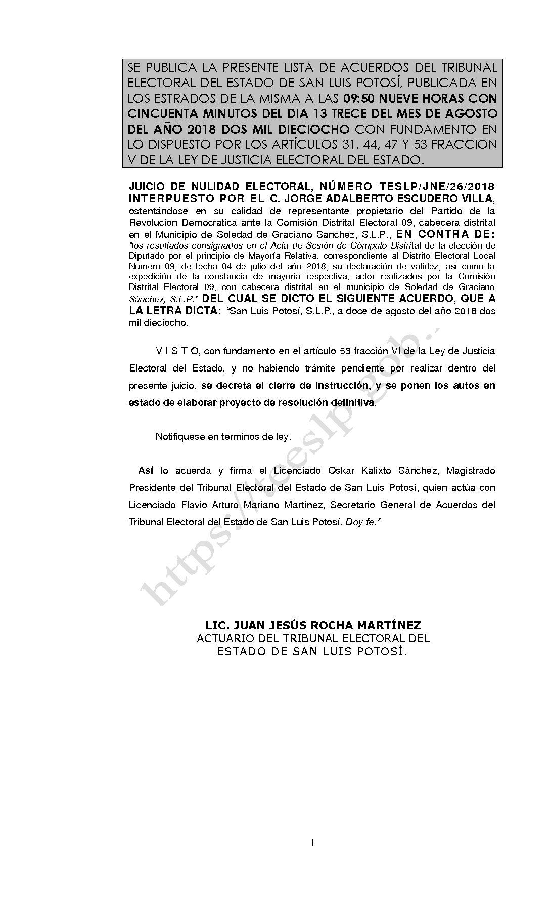 LISTA TESLP-JNE-26-2018 13-AGOSTO-2018 09-50 hrs