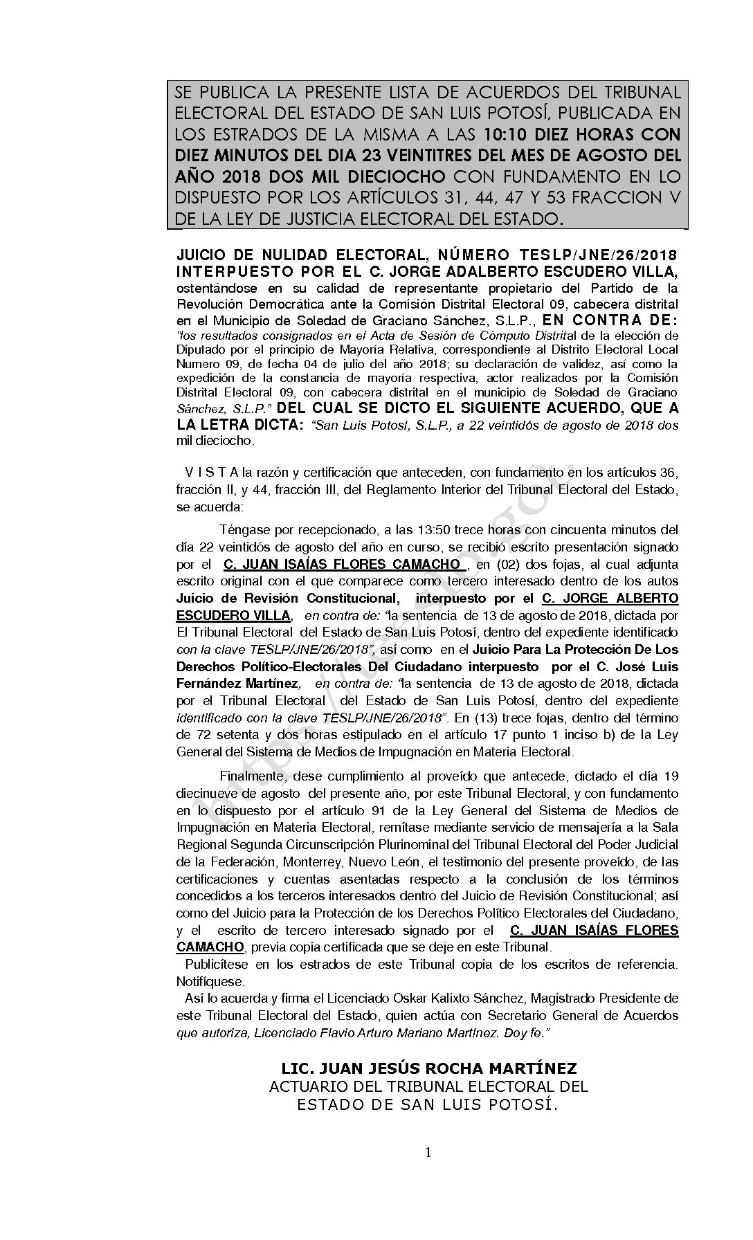 LISTA TESLP-JNE-26-2018 23-AGOSTO-2018 10-10 hrs