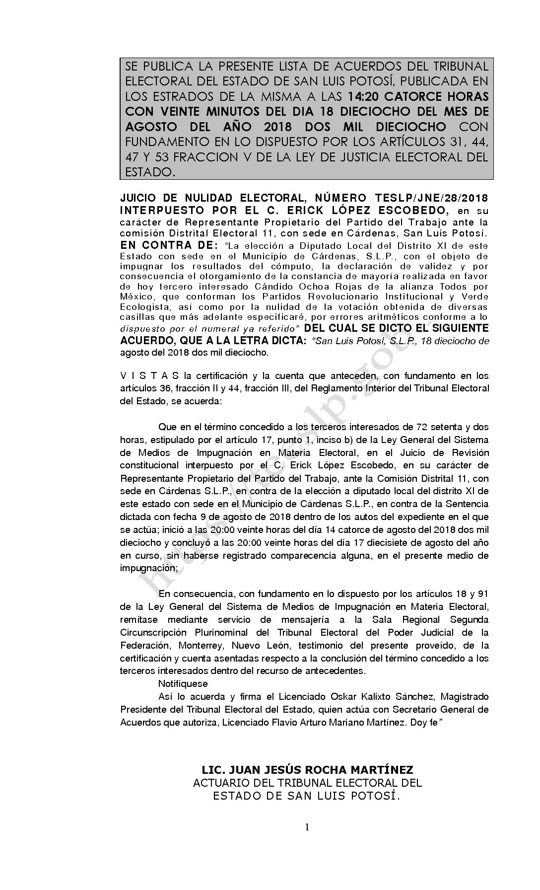 LISTA TESLP-JNE-28-2018 18-AGOSTO-2018 14-30 hrs