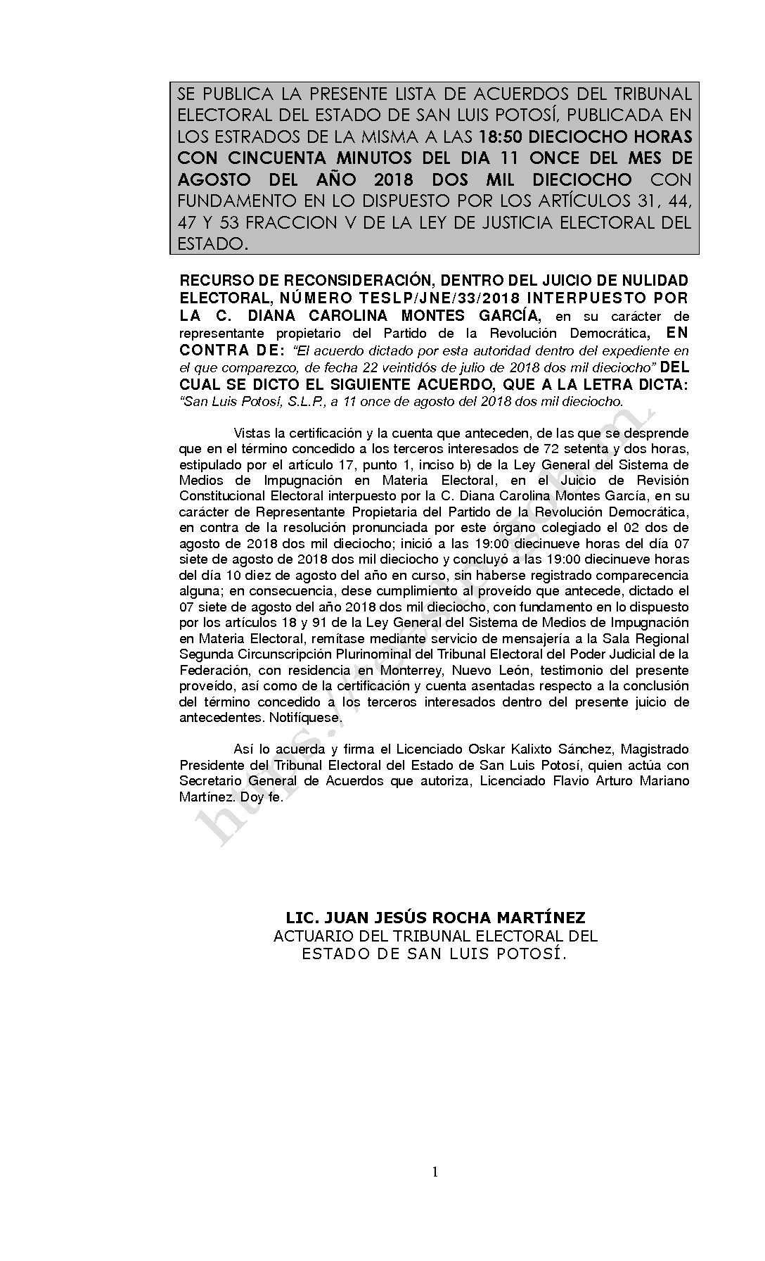 LISTA TESLP-JNE-33-2018 11-AGOSTO-2018 18-50 hrs