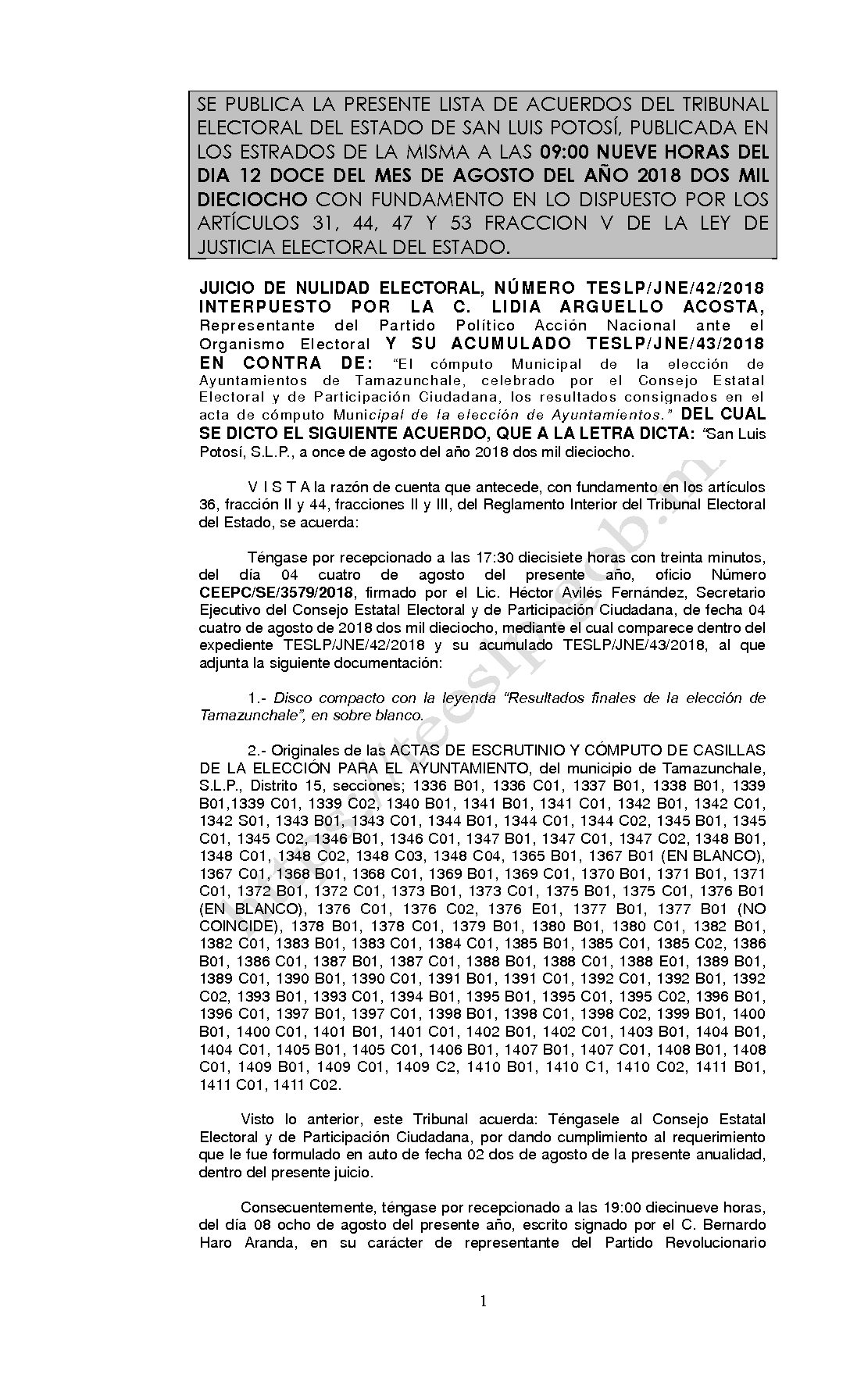 LISTA TESLP-JNE-42-Y ACUMULADO 2018 12-AGOSTO-2018 09-00 hrs