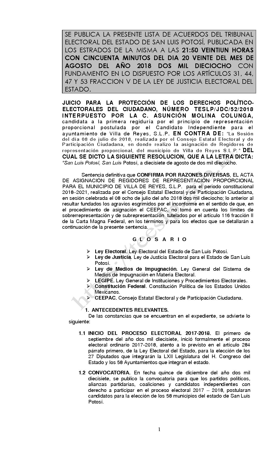 RESOLUCION LISTA TESLP-JDC-52-2018 20-AGOSTO-2018 21-50 hrs
