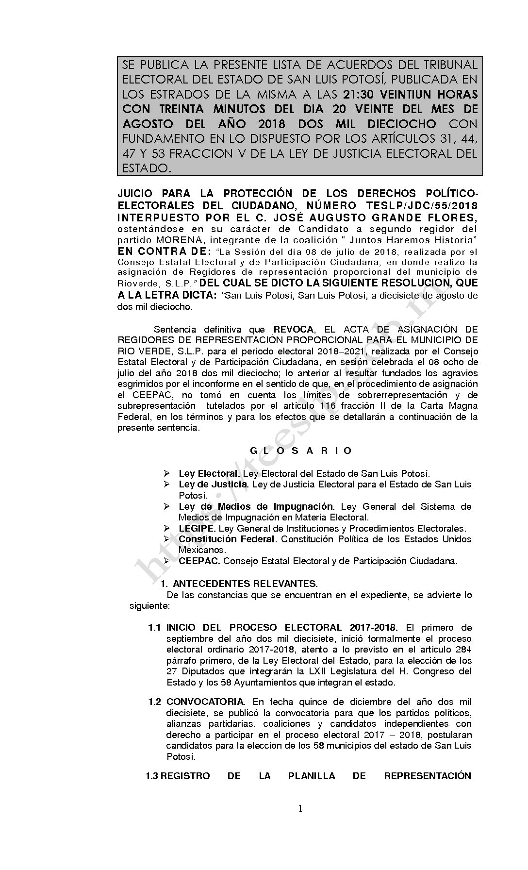 RESOLUCION LISTA TESLP-JDC-55-2018 20-AGOSTO-2018 21-30 hrs