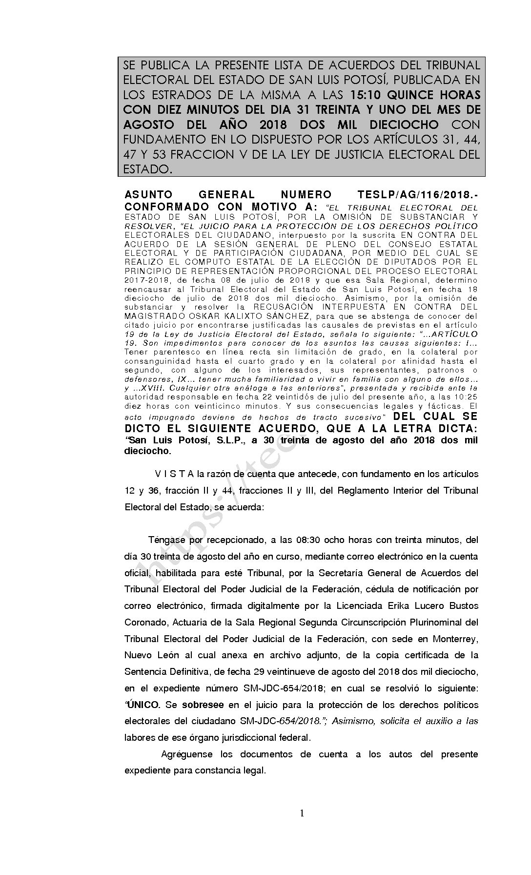 LISTA TESLP-AG-116-2018 31-AGOSTO-2018 15-10 hrs