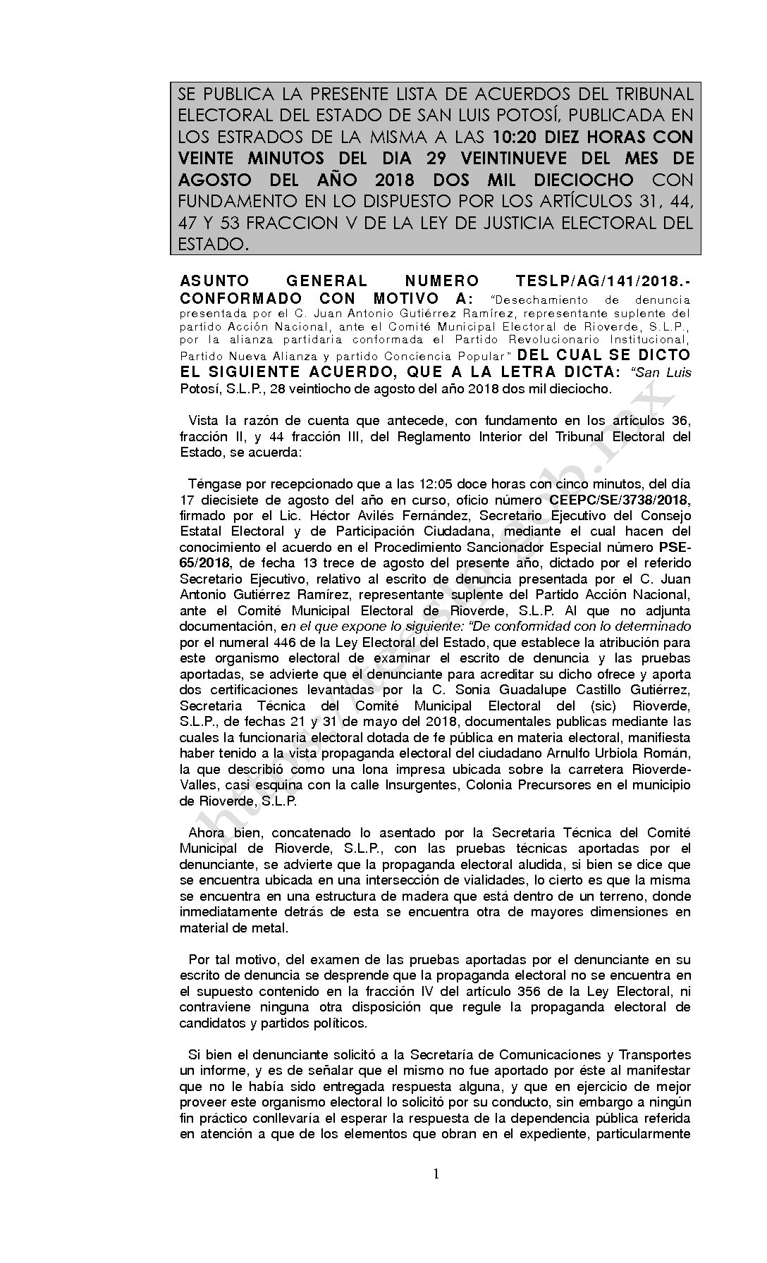 LISTA TESLP-AG-141-2018 29-AGOSTO-2018 10-20 hrs